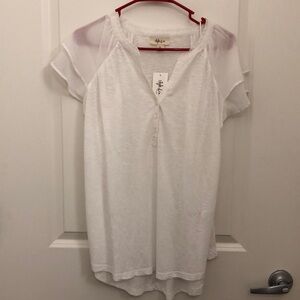 Style & Co white shirt sleeve blouse